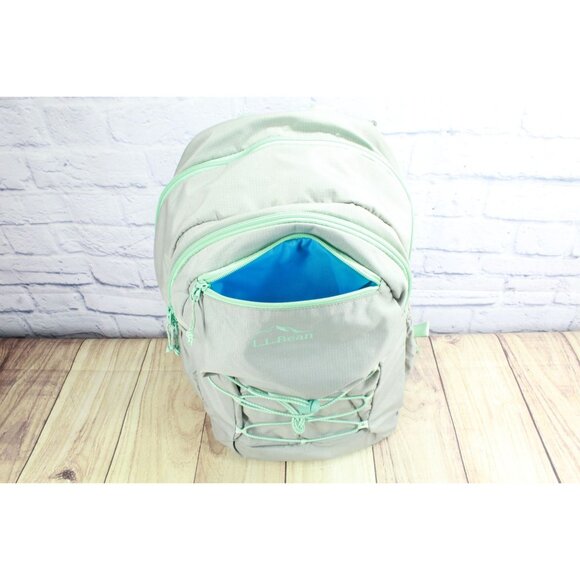 LL Bean Big Kids Comfort Carry Laptop Pack 30L School Trail Backpack Green Gray main image 12